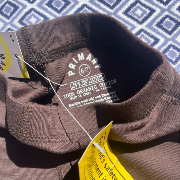 Primary Long-Sleeve PJ Top and Bottoms in Chocolate, Size 6-7, NWT - Picture 9 of 9